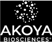 White Stacked Akoya Biosciences Logo